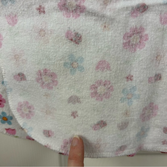 Carter's Floral Ladybug Baby Blanket Flannel Receiving White Pink Blue Flower - Picture 7 of 10